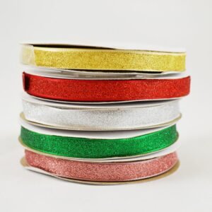 Χριστουγεννιάτικη Πολυεστερική Κορδέλα Glitter La Luna