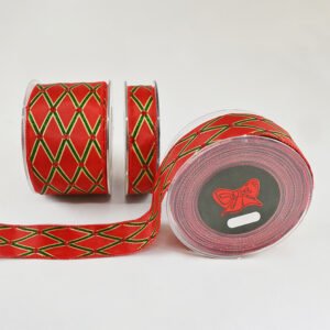 Χριστουγεννιάτικη Πολυεστερική Κορδέλα Geometric Glitter