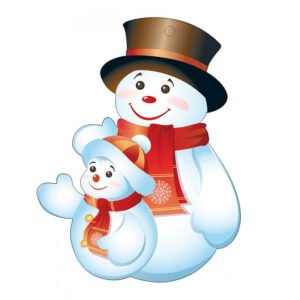 Εκτυπωμένοι Ξύλινοι Διακοσμητικοί Χιονάνθρωποι