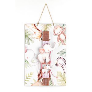 Αρωματική Λαμπάδα Ελεφαντάκι Πάνω σε Ξύλινη Πλάτη με Θέμα Ζώα της Ζούγκλας