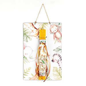 Αρωματική Λαμπάδα Καμηλοπάρδαλη Πάνω σε Ξύλινη Πλάτη με Θέμα Ζώα της Ζούγκλας