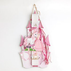 Αρωματική Λαμπάδα Princess Πάνω σε Ξύλινη Πλάτη με Θέμα Κάστρο