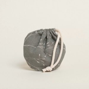 Πουγκί Οβάλ Κλαδί με Λαδί Φόντο με Κορδόνι 13cm x 14cm