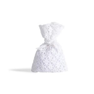 Πουγκί Πλεκτό Λευκό Πουγκί Κυκλάμινο 12cm x 17cm