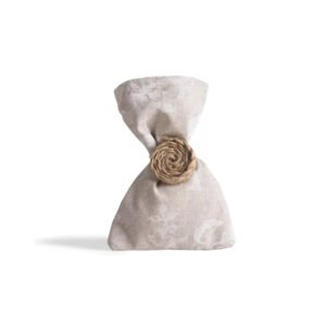 Πουγκί Λευκό Λουλούδι 12cm x 17cm