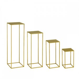 Σετ 4 Χρυσές Μεταλλικές Ανθοστήλες