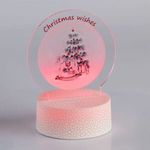 Διακοσμητικό Plexiglass Christmas Tree με Λευκή Κρακελέ Βάση Led