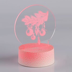 Διακοσμητικό Plexiglass Christmas Decor με Λευκή Κρακελέ Βάση Led