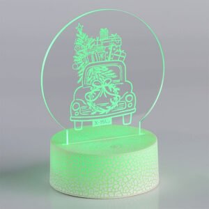 Διακοσμητικό Plexiglass Christmas Time με Λευκή Κρακελέ Βάση Led