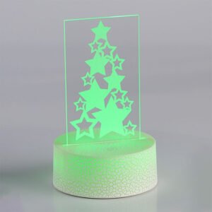 Διακοσμητικό Plexiglass Stars με Λευκή Κρακελέ Βάση Led