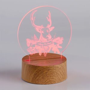 Διακοσμητικό Plexiglass Τάρανδος με Καφέ Βάση Led