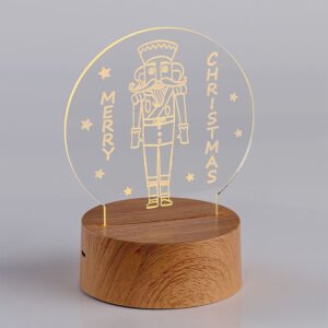 Διακοσμητικό Plexiglass Καρυοθραύστης με Καφέ Βάση Led