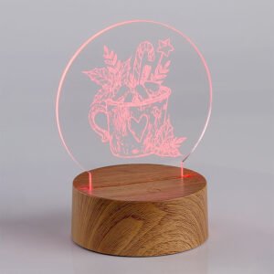 Διακοσμητικό Plexiglass Christmas Mug με Καφέ Βάση Led