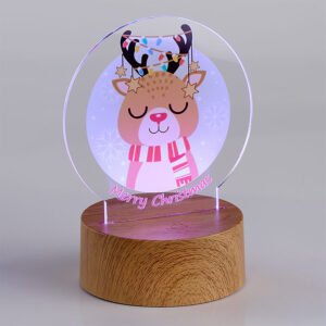 Διακοσμητικό Plexiglass Τάρανδος με Καφέ Βάση Led