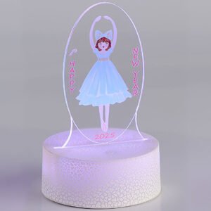 Διακοσμητικό Plexiglass Μπαλαρίνα με Λευκή Κρακελέ Βάση Led
