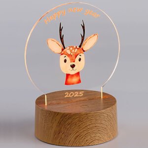 Διακοσμητικό Plexiglass Τάρανδος με Καφέ Βάση Led