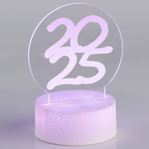 Διακοσμητικό Plexiglass 2025 με Λευκή Κρακελέ Βάση Led