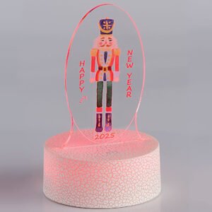 Διακοσμητικό Plexiglass Καρυοθραύστης με Λευκή Κρακελέ Βάση Led