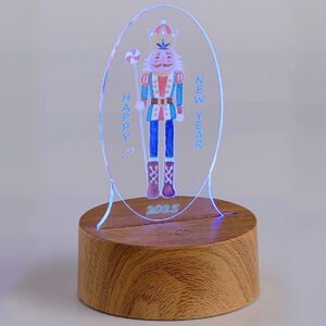 Διακοσμητικό Plexiglass Καρυοθραύστης με Καφέ Βάση Led