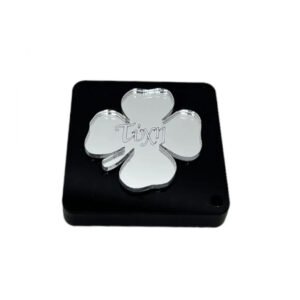 Διακοσμητικό Επιχειρηματικό Δώρο Επιτραπέζιο Μαύρο Πλέξιγκλας Τριφύλλι