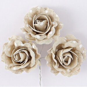 Υφασμάτινο Λουλούδι από Πουά Γάζα με Κοτσάνι