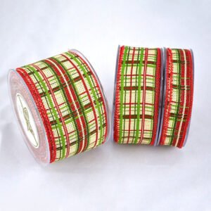 Χριστουγεννιάτικη Πολυεστερική Κορδέλα Eco Καρρώ