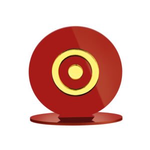 Κόκκινο Plexiglass Εκτυπωμένο Διακοσμητικό με Χρυσό Μάτι σε Βάση