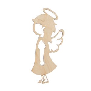 Ξύλινο Διακοσμητικό Κορίτσι Άγγελος σε Φυσικό Χρώμα
