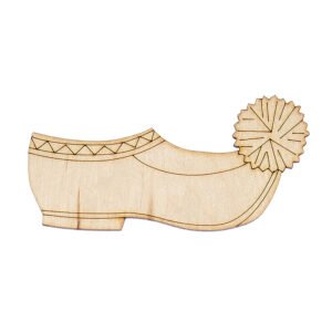 Ξύλινο Διακοσμητικό Τσαρούχι σε Φυσικό Χρώμα