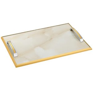 Χρυσός Δίσκος Γάμου Τύπου Μάρμαρο με Λεπτομέρεια στα Χερούλια