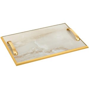 Χρυσός Δίσκος Γάμου Τύπου Μάρμαρο με Dotted Χερούλια