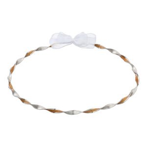 Χειροποίητα Επάργυρα και Επιπλατινωμένα Ασημί Στέφανα Γάμου με Μπρονζέ Λεπτομέρεια