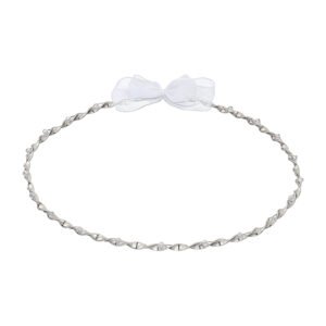 Χειροποίητα Επάργυρα και Επιπλατινωμένα Ασημί Στέφανα Γάμου με Χάντρες