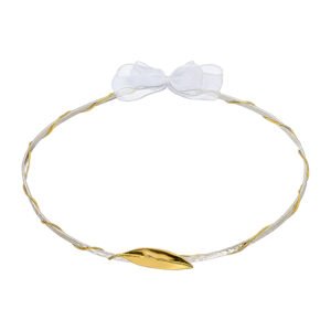 Χειροποίητα Επάργυρα και Επιπλατινωμένα Ασημί Στέφανα Γάμου με Χρυσό Φύλλο Ελιάς