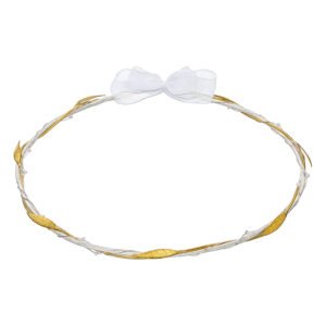 Χειροποίητα Επάργυρα και Επιπλατινωμένα Ασημί Στέφανα Γάμου με Χρυσά Φύλλα Ελιάς