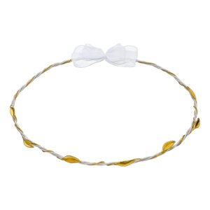 Χειροποίητα Επάργυρα και Επιπλατινωμένα Ασημί Στέφανα Γάμου με Χρυσά Φύλλα Ελιάς