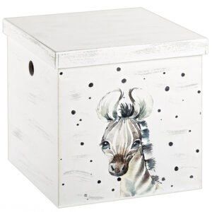 Κουτί Βάπτισης Κύβος με Θέμα Ζέβρα