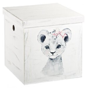 Κουτί Βάπτισης Κύβος με Θέμα Λιονταρίνα
