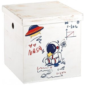 Κουτί Βάπτισης Κύβος με Θέμα Αστροναύτης