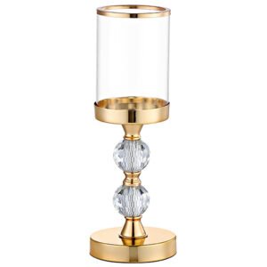 Μεταλλικό Χρυσό Κηροπήγιο με Πόδι