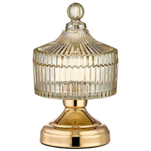 Χρυσό Γυάλινο Βάζο με Πόδι