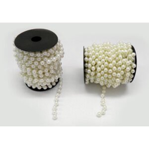 Γιρλάντα Πέρλα 10mm x 11m γιά Διακόσμηση Γάμου, Βάπτισης & Χριστουγέννων σέ Λευκό & Εκρού
