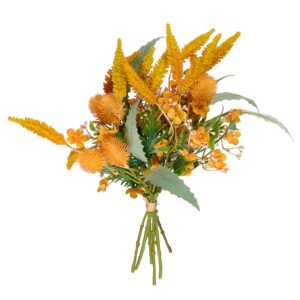 Ρομαντική Ανθοσύνθεση με Αγριολούλουδα σε Πορτοκαλί Χρώμα