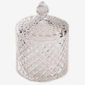 Γυάλινη Κυλινδρική Φοντανιέρα με Καπάκι