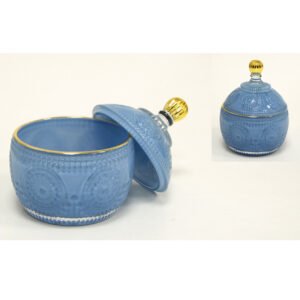 Σιέλ Γυάλινη Φοντανιέρα με Χρυσή Λεπτομέρεια