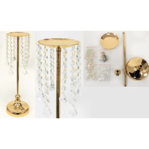 Χρυσό Μεταλλικό Σταντ για Λουλούδια με Κρύσταλλα