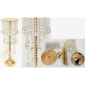 Χρυσό Μεταλλικό Σταντ για Λουλούδια με Κρύσταλλα