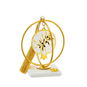 Γούρι 2026 Χρυσό Ρόδι με Κλαδί Ελιάς – Σε Βότσαλο