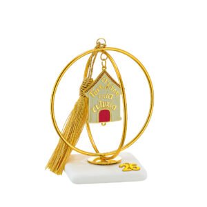 Γούρι 2026 Χρυσό Σπιτάκι με Ευχές – Τύχη, Αγάπη, Υγεία, Ευτυχία – Σε Βότσαλο