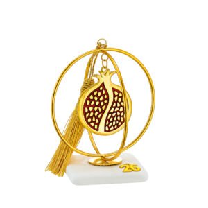 Γούρι 2026 Ρόδι Κόκκινο-Χρυσό σε Βότσαλο – Σύμβολο Ευτυχίας, Τύχης & Αφθονίας